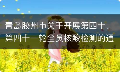 青岛胶州市关于开展第四十、第四十一轮全员核酸检测的通告