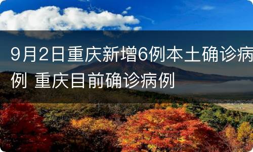 9月2日重庆新增6例本土确诊病例 重庆目前确诊病例
