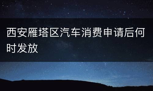 西安雁塔区汽车消费申请后何时发放