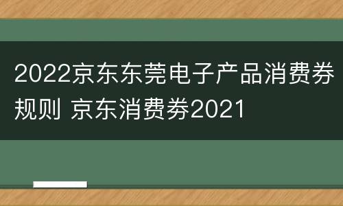 2022京东东莞电子产品消费券规则 京东消费劵2021