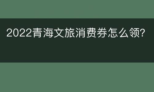 2022青海文旅消费券怎么领？