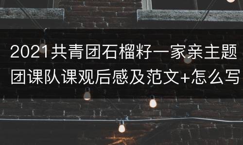 2021共青团石榴籽一家亲主题团课队课观后感及范文+怎么写+写作技巧