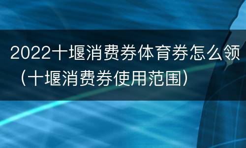 2022十堰消费券体育券怎么领（十堰消费券使用范围）