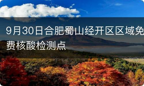 9月30日合肥蜀山经开区区域免费核酸检测点