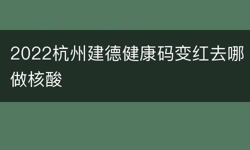 2022杭州建德健康码变红去哪做核酸