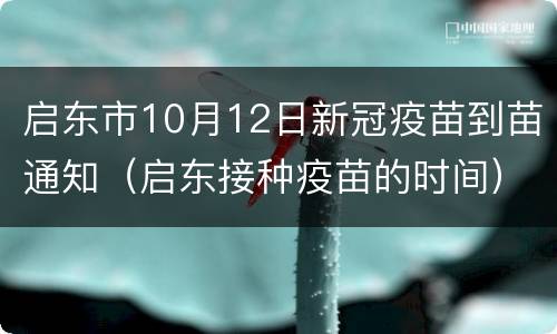启东市10月12日新冠疫苗到苗通知（启东接种疫苗的时间）