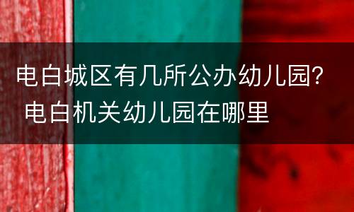 电白城区有几所公办幼儿园？ 电白机关幼儿园在哪里