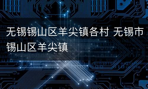 无锡锡山区羊尖镇各村 无锡市锡山区羊尖镇