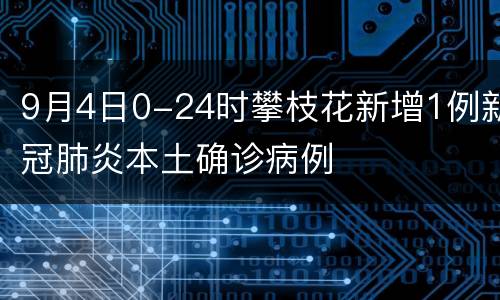 9月4日0-24时攀枝花新增1例新冠肺炎本土确诊病例
