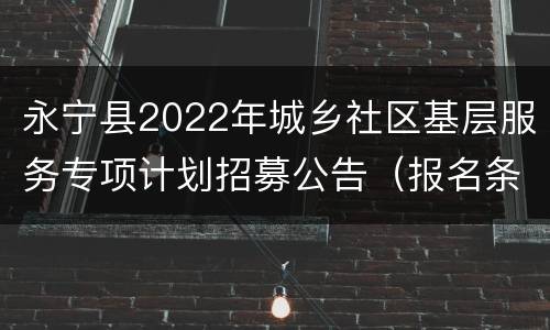 永宁县2022年城乡社区基层服务专项计划招募公告（报名条件+流程）