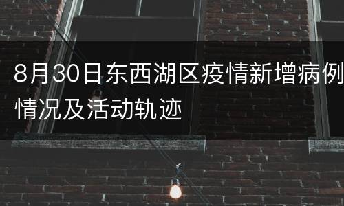 8月30日东西湖区疫情新增病例情况及活动轨迹