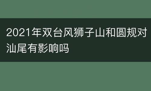 2021年双台风狮子山和圆规对汕尾有影响吗