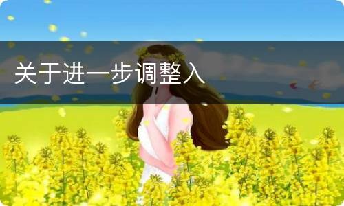 关于进一步调整入