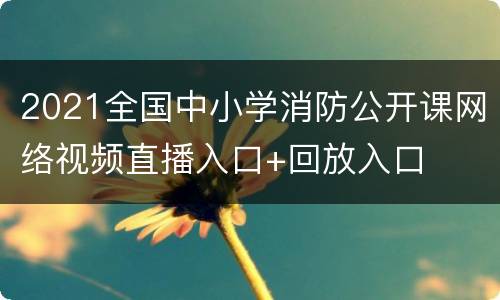 2021全国中小学消防公开课网络视频直播入口+回放入口