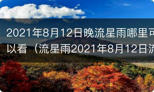 2021年8月12日晚流星雨哪里可以看（流星雨2021年8月12日流星雨地点）