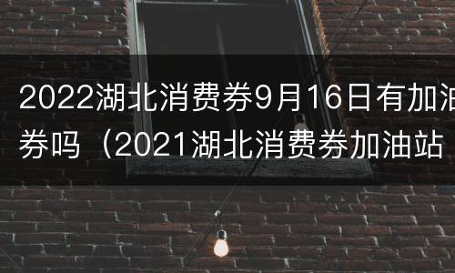 2022湖北消费券9月16日有加油券吗（2021湖北消费券加油站可以用吗）
