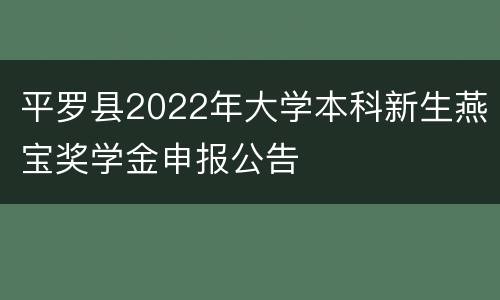 平罗县2022年大学本科新生燕宝奖学金申报公告