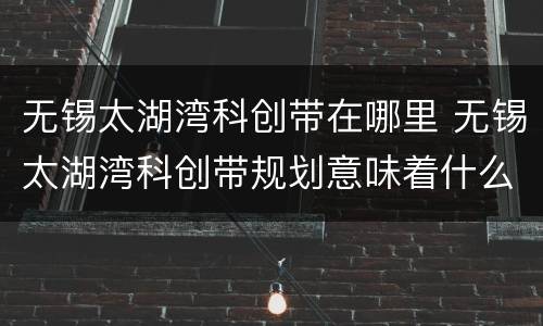 无锡太湖湾科创带在哪里 无锡太湖湾科创带规划意味着什么