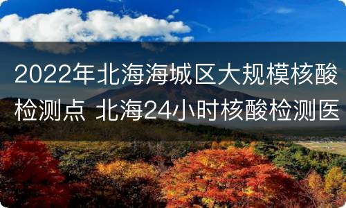 2022年北海海城区大规模核酸检测点 北海24小时核酸检测医院