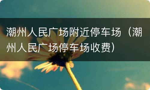 潮州人民广场附近停车场（潮州人民广场停车场收费）