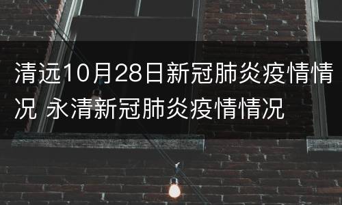 清远10月28日新冠肺炎疫情情况 永清新冠肺炎疫情情况