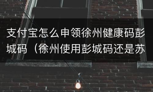 支付宝怎么申领徐州健康码彭城码（徐州使用彭城码还是苏康码）