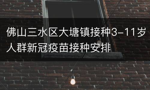佛山三水区大塘镇接种3-11岁人群新冠疫苗接种安排