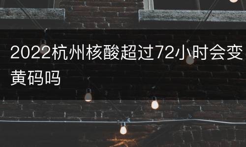 2022杭州核酸超过72小时会变黄码吗