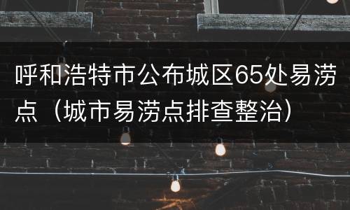 呼和浩特市公布城区65处易涝点（城市易涝点排查整治）