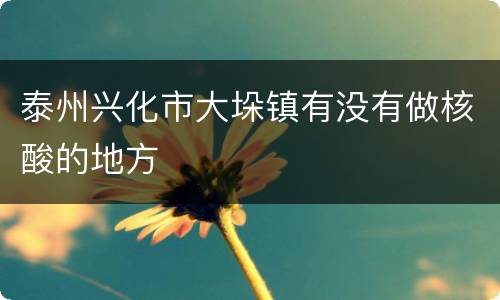 泰州兴化市大垛镇有没有做核酸的地方