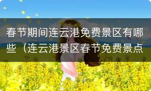 春节期间连云港免费景区有哪些（连云港景区春节免费景点）