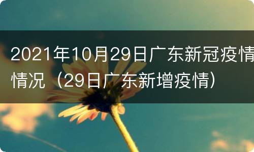 2021年10月29日广东新冠疫情情况（29日广东新增疫情）