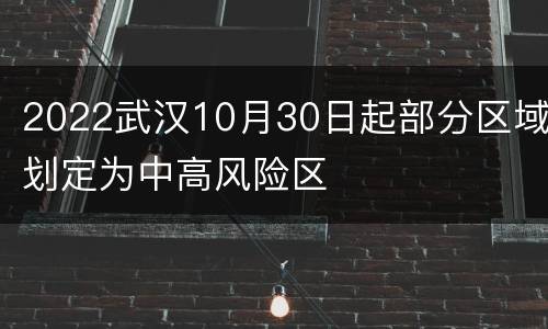 2022武汉10月30日起部分区域划定为中高风险区