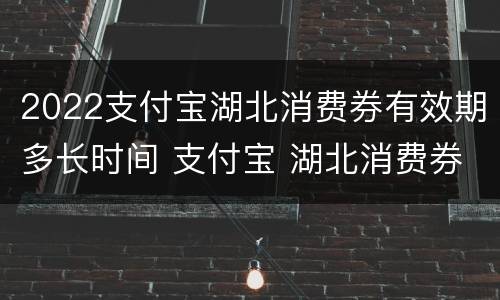 2022支付宝湖北消费券有效期多长时间 支付宝 湖北消费券