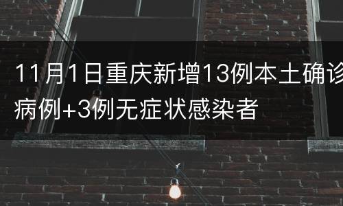 11月1日重庆新增13例本土确诊病例+3例无症状感染者