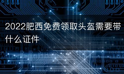 2022肥西免费领取头盔需要带什么证件