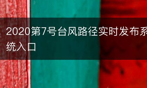 2020第7号台风路径实时发布系统入口