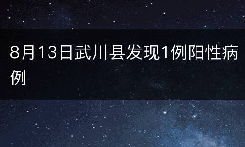 8月13日武川县发现1例阳性病例