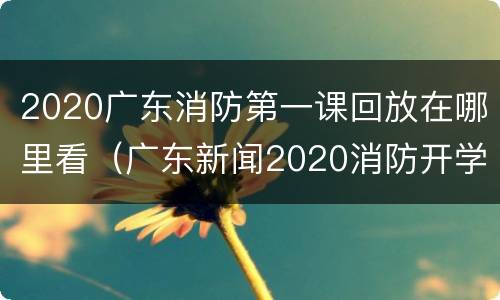 2020广东消防第一课回放在哪里看（广东新闻2020消防开学第一课）