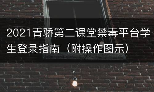 2021青骄第二课堂禁毒平台学生登录指南（附操作图示）