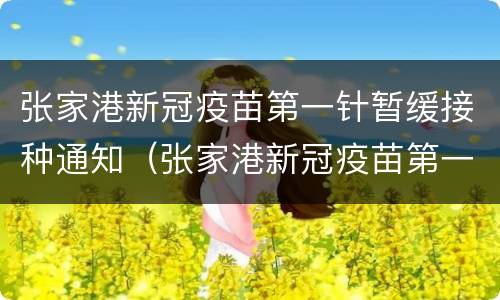 张家港新冠疫苗第一针暂缓接种通知（张家港新冠疫苗第一针暂缓接种通知）