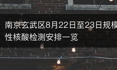 南京玄武区8月22日至23日规模性核酸检测安排一览