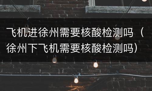 飞机进徐州需要核酸检测吗（徐州下飞机需要核酸检测吗）