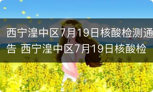 西宁湟中区7月19日核酸检测通告 西宁湟中区7月19日核酸检测通告书