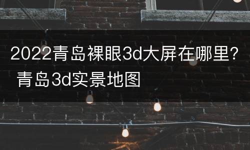 2022青岛裸眼3d大屏在哪里？ 青岛3d实景地图