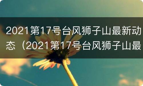 2021第17号台风狮子山最新动态（2021第17号台风狮子山最新动态图）