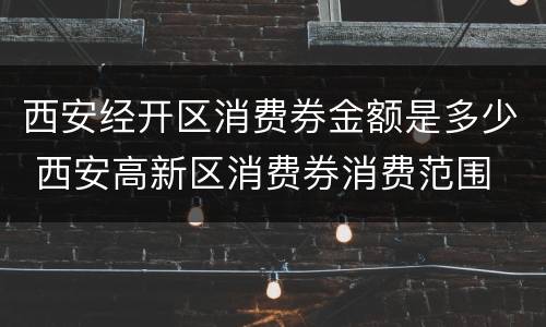 西安经开区消费券金额是多少 西安高新区消费券消费范围