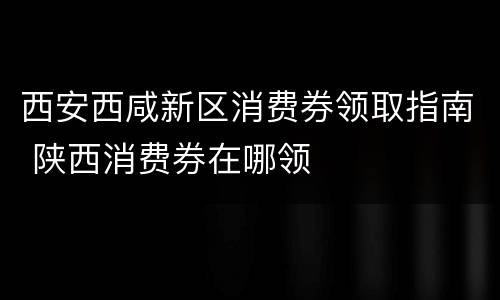 西安西咸新区消费券领取指南 陕西消费券在哪领