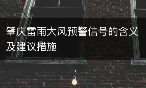 肇庆雷雨大风预警信号的含义及建议措施
