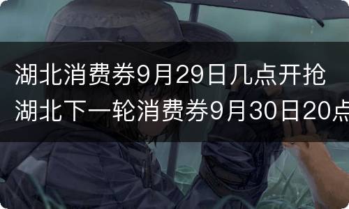 湖北消费券9月29日几点开抢 湖北下一轮消费券9月30日20点开抢